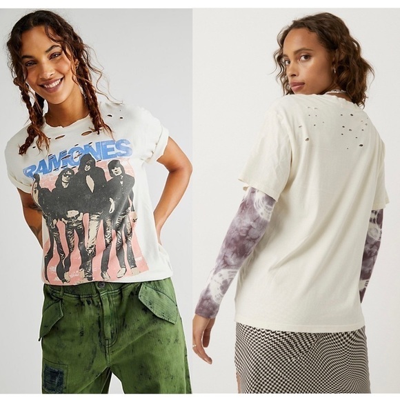 NWT DAYDREAMER 70s Ramones Album Distressed Short Sleeve Punk Rock Graphic Tee S - Picture 2 of 15